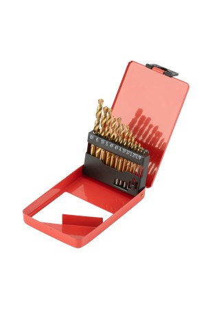 Набор нитридтитан. сверл по металлу, 1.5-6.5 мм (через 0.5 мм+3.2мм 4.8 мм), НSS, 13 шт Matrix