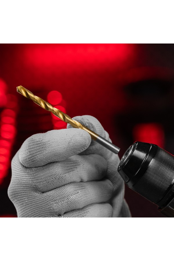 Набор нитридтитан. сверл по металлу, 1.5-6.5 мм (через 0.5 мм+3.2мм 4.8 мм) НSS 13 шт Matrix