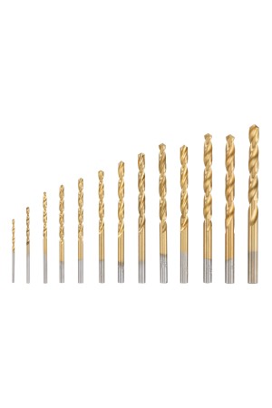 Набор нитридтитан. сверл по металлу, 1.5-6.5 мм (через 0.5 мм+3.2мм 4.8 мм), НSS, 13 шт Matrix