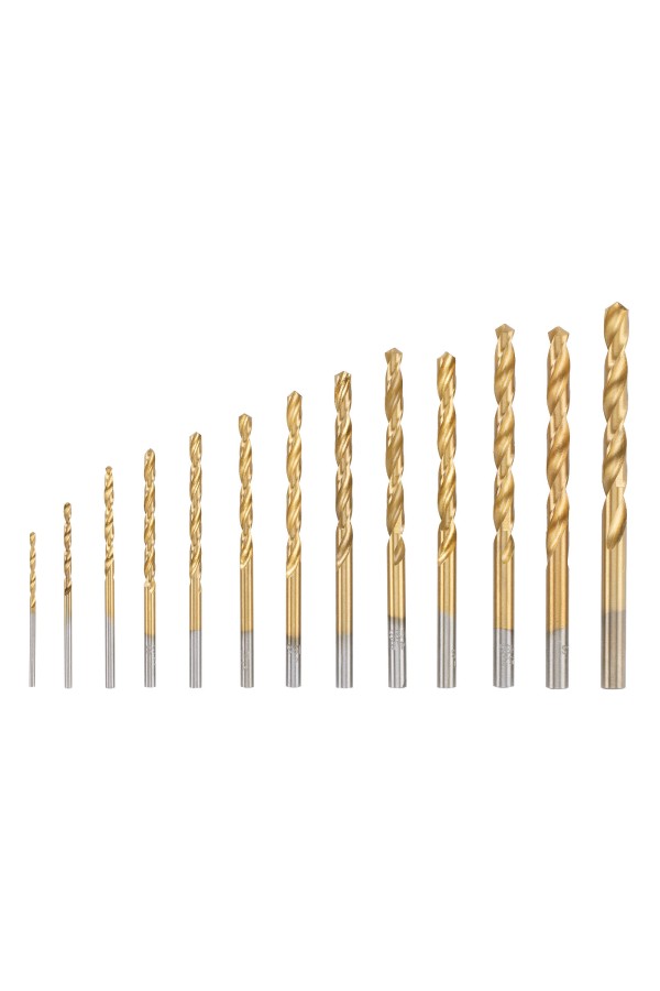 Набор нитридтитан. сверл по металлу, 1.5-6.5 мм (через 0.5 мм+3.2мм 4.8 мм) НSS 13 шт Matrix
