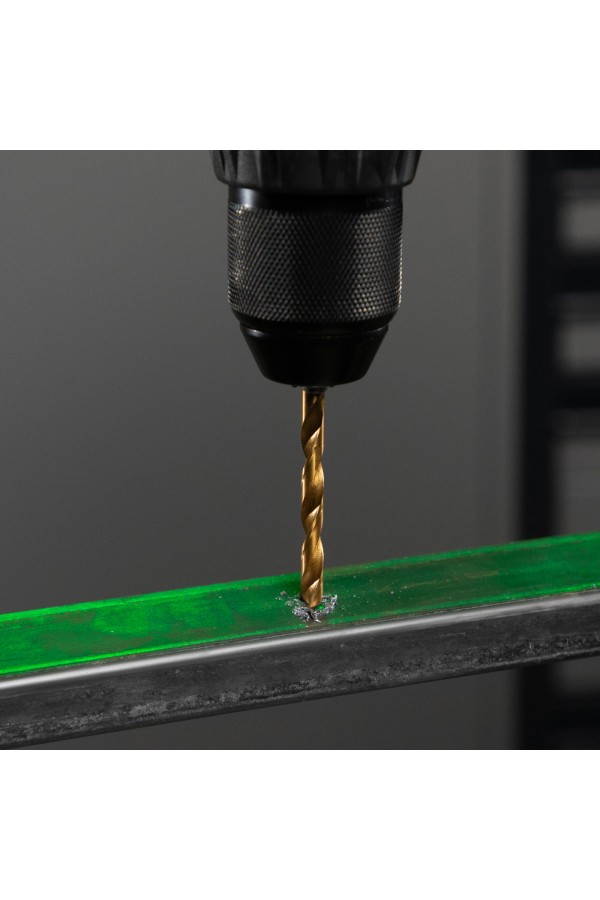 Набор нитридтитановых сверл по металлу, 1.5-6.5 мм. (через 0.5 мм.+3.2 мм, 4.8 мм.) НSS 13 шт Сибртех