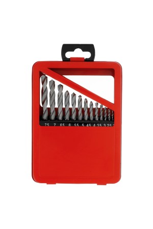 Набор сверл по металлу, 2-8 мм (через 0.5 мм), HSS, 13 шт, металлическая коробка, цилиндрический хвостовик Matrix