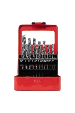 Набор сверл по металлу, 1-10 мм (через 0.5 мм), HSS, 19 шт, металлическая коробка, цилиндрический хвостовик Matrix