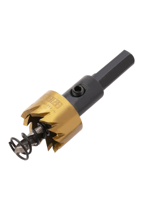 Коронка по металлу HSS, 21 мм, нитридтитановое покрытие Denzel