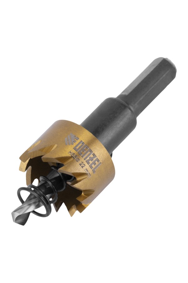 Коронка по металлу HSS, 22 мм, нитридтитановое покрытие Denzel