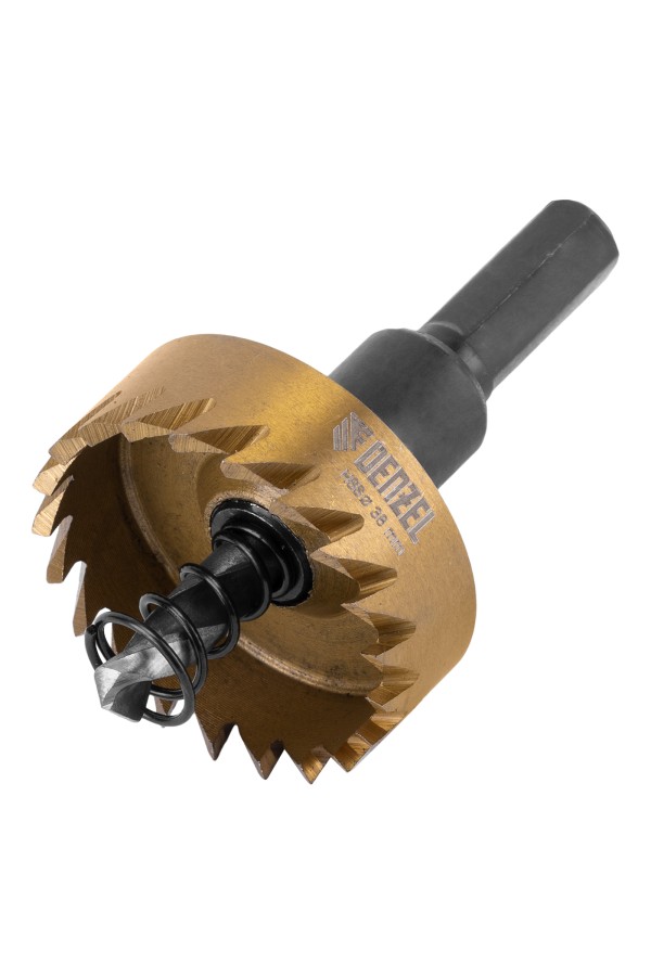 Коронка по металлу HSS, 38 мм, нитридтитановое покрытие Denzel