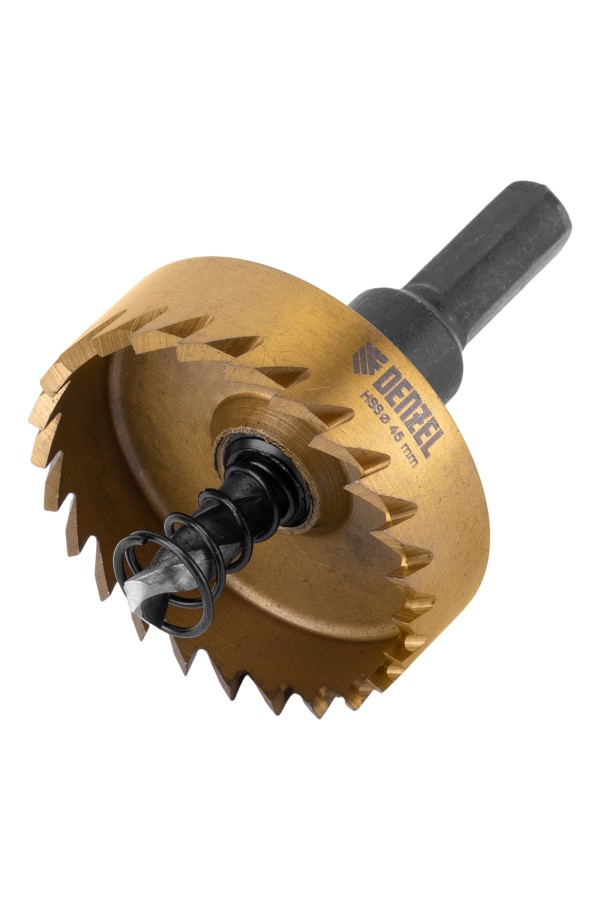 Коронка по металлу HSS, 45 мм, нитридтитановое покрытие Denzel