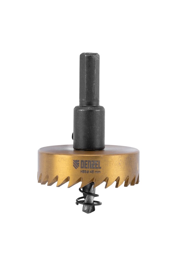 Коронка по металлу HSS, 45 мм, нитридтитановое покрытие Denzel
