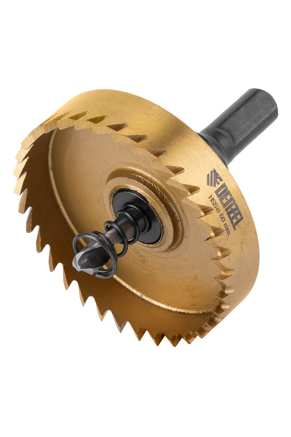 Коронка по металлу HSS, 60 мм, нитридтитановое покрытие Denzel