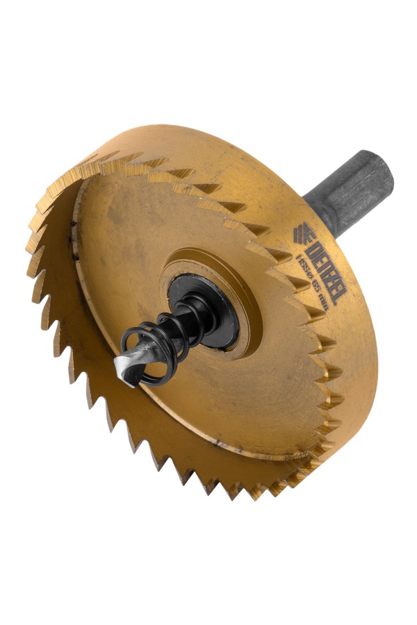 Коронка по металлу HSS, 65 мм, нитридтитановое покрытие Denzel