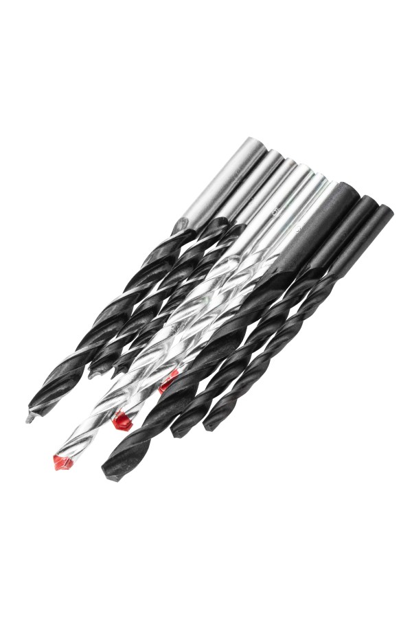 Набор сверл по бетону 5-6-8 мм, металлу 5-6-8 мм, дереву 5-6-8 мм, 9 шт, цилиндрический хвостовик Sparta