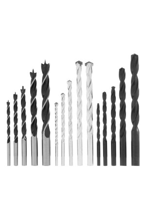 Набор сверл по бетону, металлу, дереву 4-5-6-8-10 мм, 15 шт, пластиковый бокс, цилиндрический хвостовик Sparta