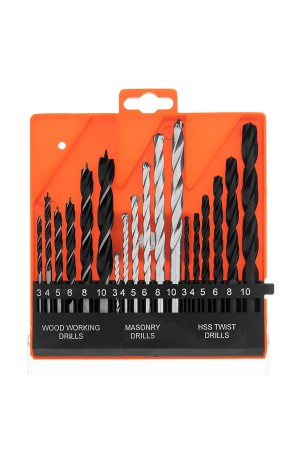 Набор сверл по бетону, металлу, дереву 3-4-5-6-8-10 мм, 18 шт, пластиковый бокс, цилиндрический хвостовик Sparta