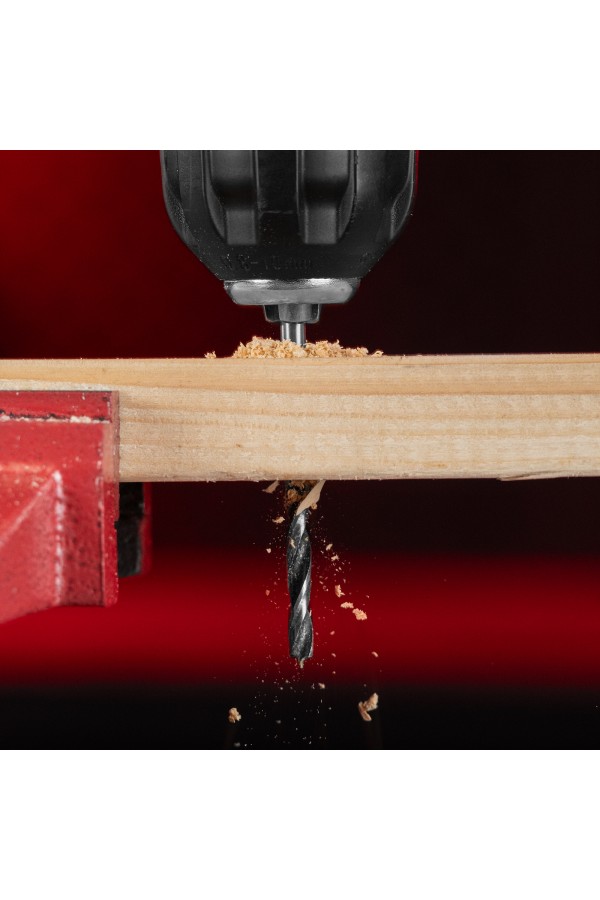 Набор сверл комбинированный, сверла по металлу 1-6 мм, бетону 4-8 мм, дереву 4-8 мм, биты 10 шт, адаптер, зенковка, 31 предмет Pro Matrix