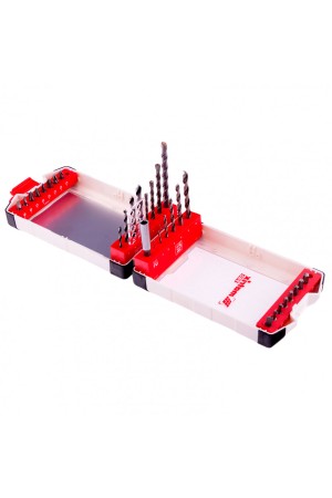 Набор сверл комбинированный, сверла по металлу 1-6 мм, бетону 4-8 мм, дереву 3-6 мм, биты 16 шт, адаптер, 32 предмета Pro Matrix