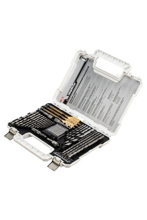 Набор сверл комбинированный, сверла по металлу 1-6.5 мм, бетону 4-8 мм, дереву 4-10 мм, перовые 16,22,25 мм, биты 20 шт, адаптер, головки 2 шт, зенковка, 50 предметов Pro Matrix