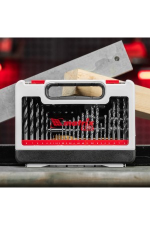 Набор сверл комбинированный, сверла по металлу 1-6 мм, бетону 3-8 мм, дереву 3-8 мм, перовые 16,20,22 мм, биты 30 шт, адаптер, головки 8 шт, 71 предмет Pro Matrix