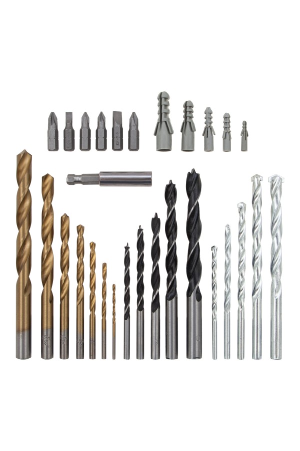 Набор сверл комбинированный: бетон 4-10 мм, металл 2-10 мм, дерево 4-10 мм, дюбеля, 300 предметов Matrix