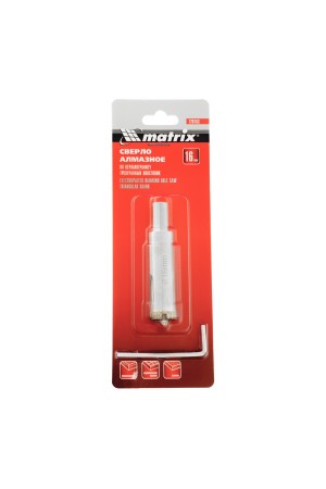 Сверло алмазное по керамограниту, 16 х 67 мм, трехгранный хвостовик Matrix