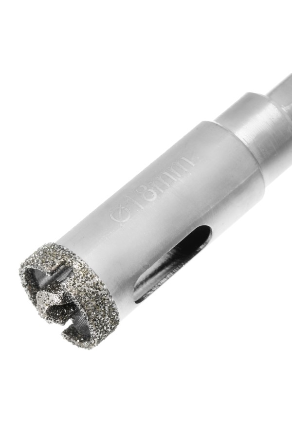 Сверло алмазное по керамограниту, 18 х 67 мм, трехгранный хвостовик Matrix