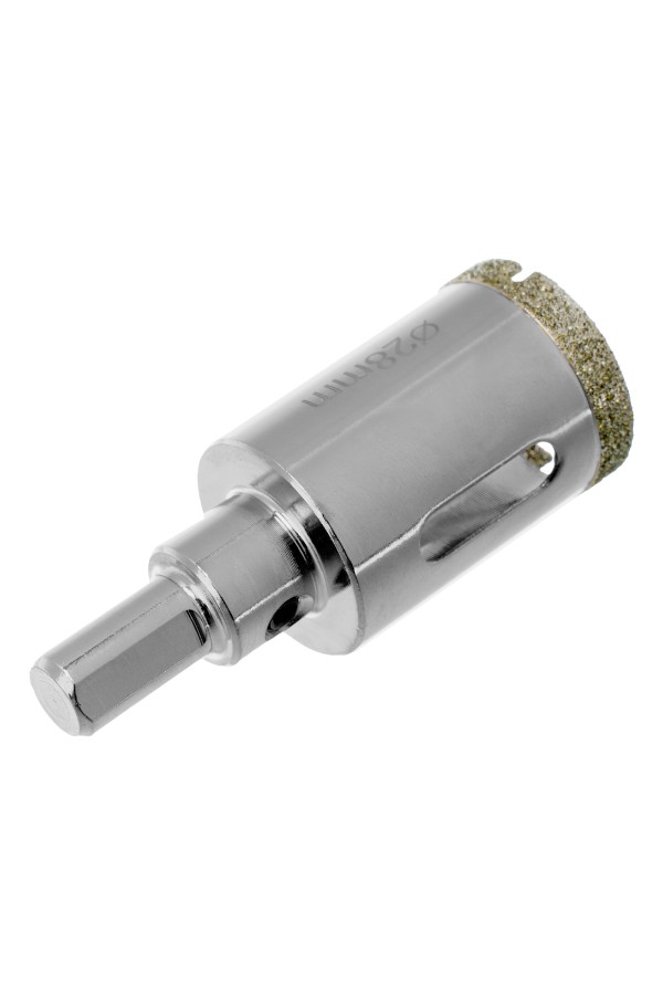 Сверло алмазное по керамограниту, 28 х 67 мм, трехгранный хвостовик Matrix