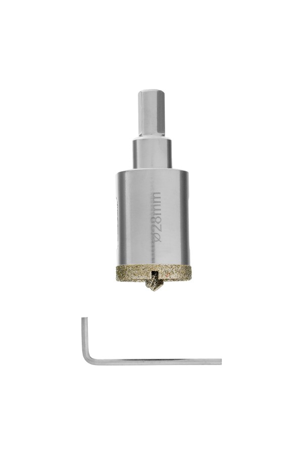 Сверло алмазное по керамограниту, 28 х 67 мм, трехгранный хвостовик Matrix