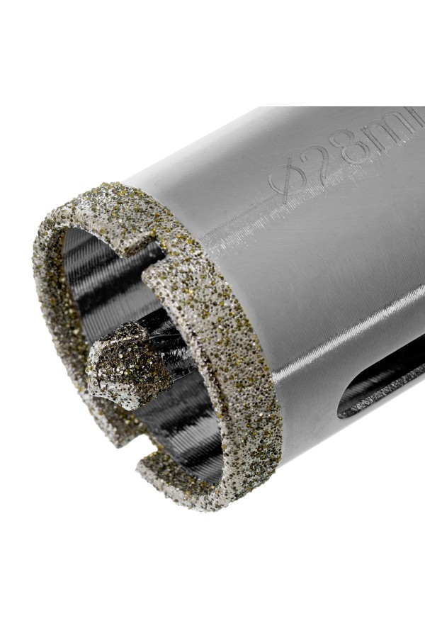 Сверло алмазное по керамограниту, 28 х 67 мм, трехгранный хвостовик Matrix