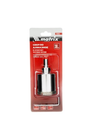 Сверло алмазное по керамограниту, 38 х 67 мм, трехгранный хвостовик Matrix