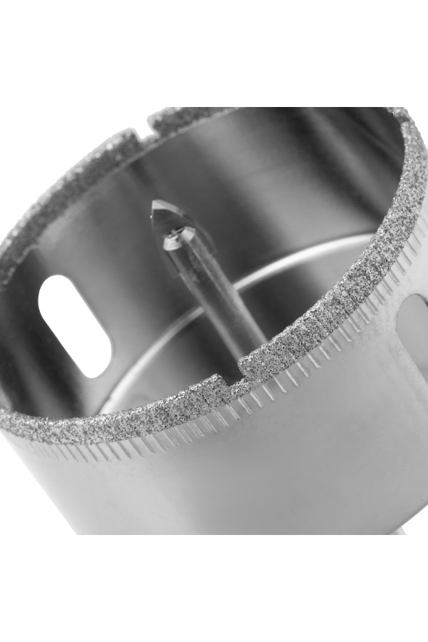 Сверло по керамической плитке и стеклу, 60 х 55 мм, шестигранный хвостовик, с центрующим сверлом Сибртех