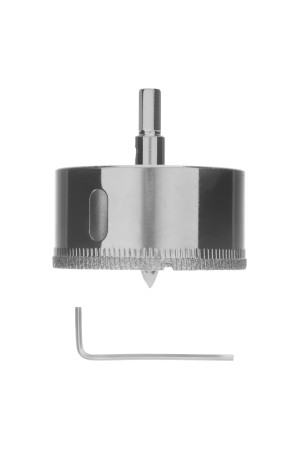 Сверло по керамической плитке и стеклу, 60 х 55 мм, шестигранный хвостовик, с центрующим сверлом Сибртех