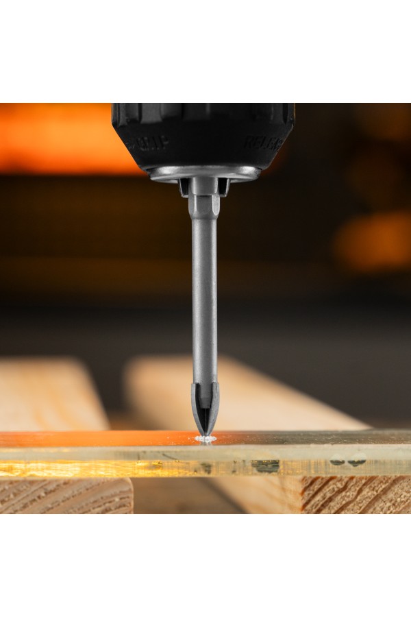 Сверло по керамической плитке 8 мм, крестовая пластина, шестигранный хвостовик// Denzel