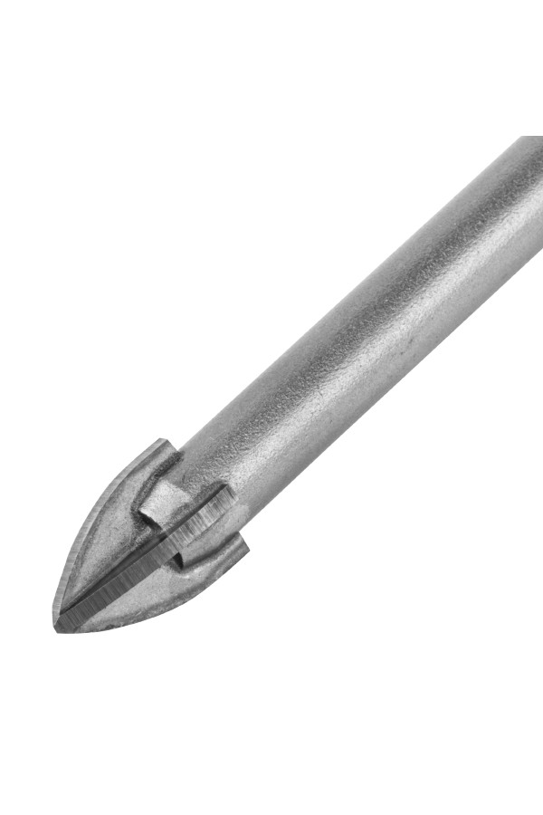 Сверло по керамической плитке 10 мм, крестовая пластина, шестигранный хвостовик// Denzel