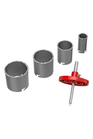 Набор коронок по керамической плитке, 33-53-67-73 мм, шестигранный хвостовик Matrix