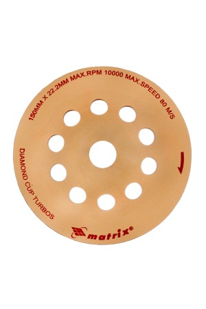 Чашка алмазная зачистная, 150 мм, турбо Matrix