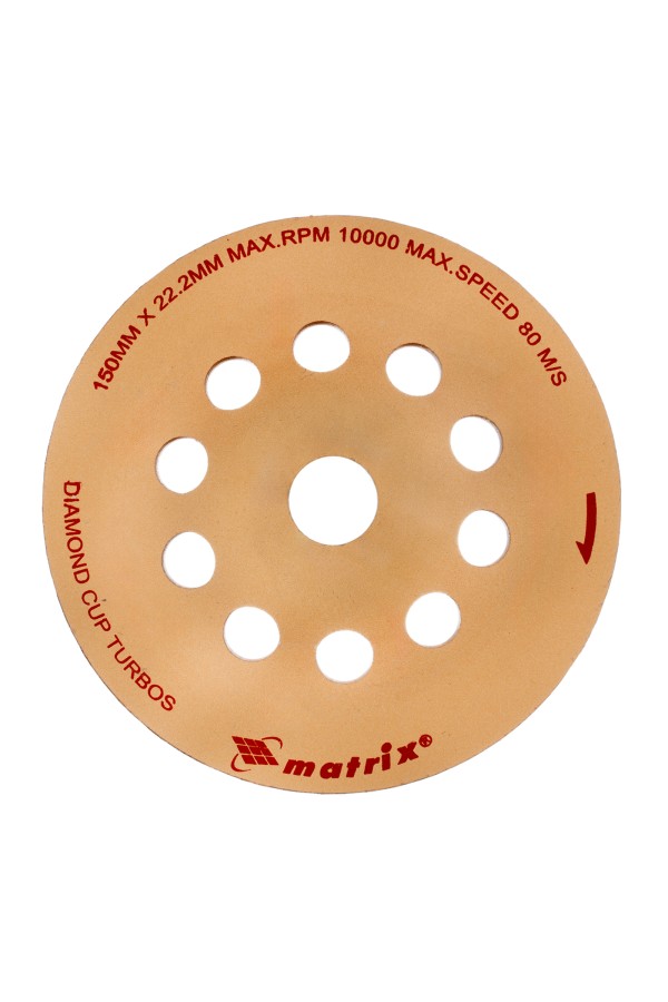 Чашка алмазная зачистная, 150 мм, турбо Matrix