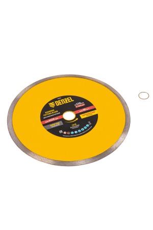 Диск алмазный отрезной 230 х 22,2 мм, сплошной, супертонкий, горячий пресс, мокрое резание// Denzel