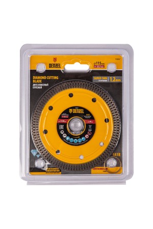 Диск алмазный отрезной 115 х 22,2мм, сплошной, супертонкий, горячий пресс, сухой/мокрый рез// Denzel