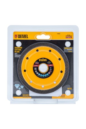 Диск алмазный отрезной 125 х 22,2мм, сплошной, супертонкий, горячий пресс, сухой/мокрый рез// Denzel