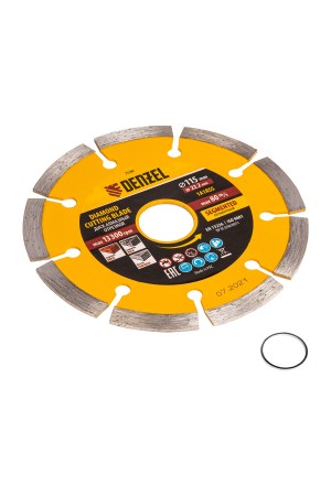 Диск алмазный, отрезной сегментный, 115 х 22.2 мм, сухая резка Denzel