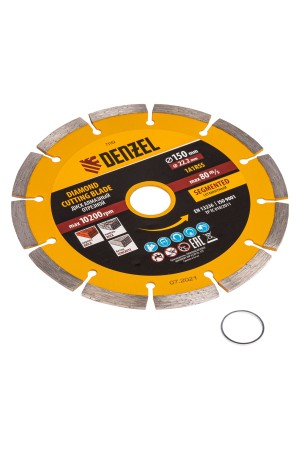 Диск алмазный, отрезной сегментный, 150 х 22.2 мм, сухая резка Denzel
