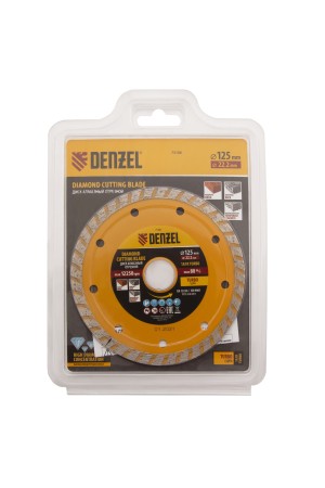 Диск алмазный, отрезной Turbo, 125 х 22.2 мм, сухая резка Denzel