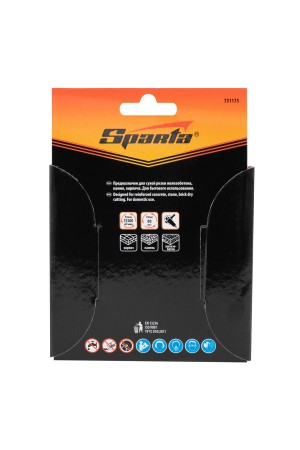 Диск алмазный, отрезной Turbo, 115 х 22.2 мм, сухая резка Sparta