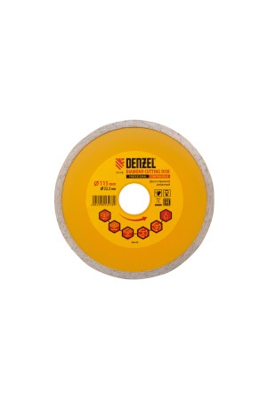 Диск алмазный, отрезной сплошной, 115 х 22.2 мм, мокрая резка Denzel