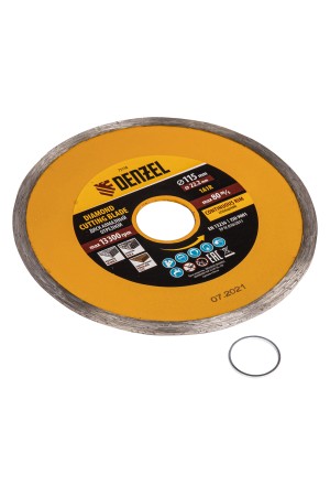 Диск алмазный, отрезной сплошной, 115 х 22.2 мм, мокрая резка Denzel