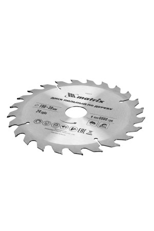Пильный диск по дереву, 190 х 30 мм, 24 зуба Matrix Professional
