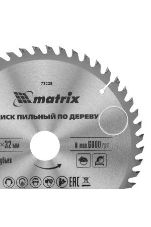 Пильный диск по дереву, 216 х 32 мм, 48 зубьев, кольцо 30/32 Matrix Professional