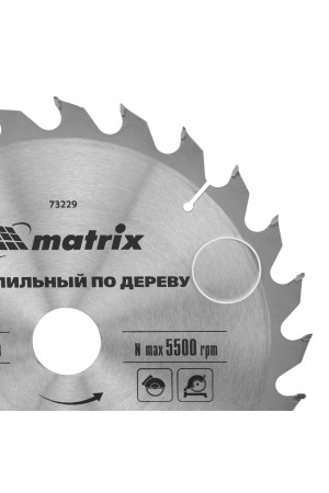 Пильный диск по дереву, 230 х 32 мм, 24 зуба, кольцо 30/32 Matrix Professional