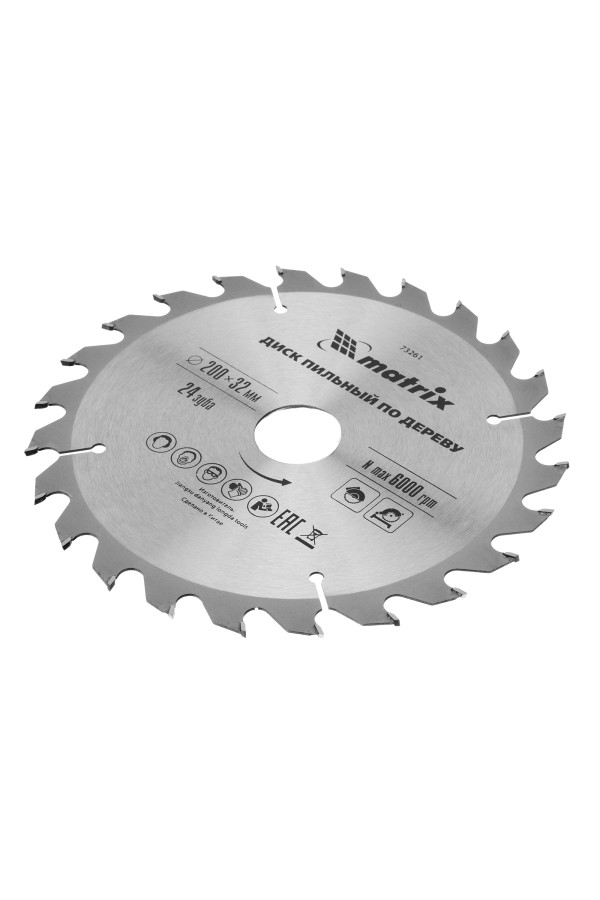 Пильный диск по дереву, 200 х 32 мм, 24 зуба, кольцо 30/32 Matrix Professional