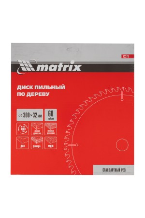 Пильный диск по дереву, 300 х 32 мм, 60 зубьев Matrix Professional