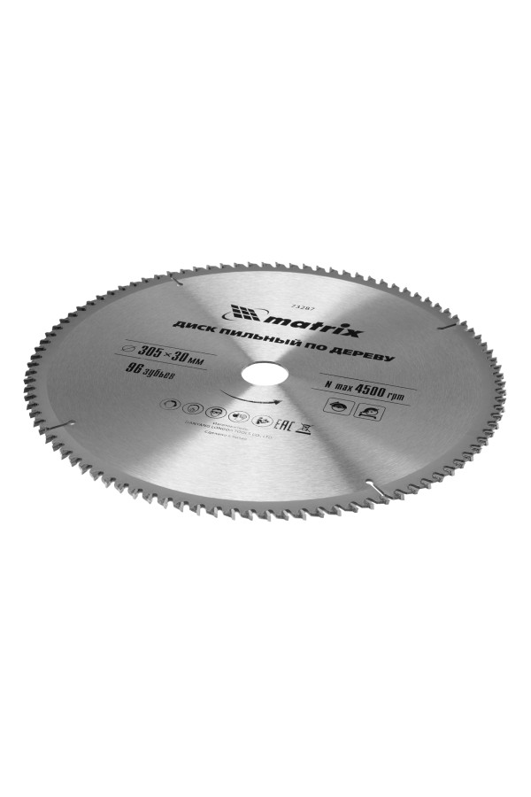Пильный диск по дереву, 305 х 30 мм, 96 зубьев Matrix Professional